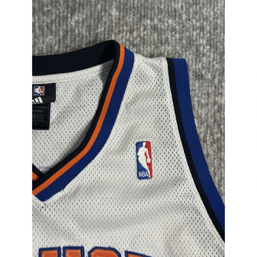 Adidas New York Knicks Channing Frye Jersey 44 Rare White Authentic Y2K Vintage